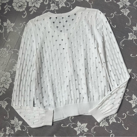 Sandro Paris White Cardigan Sz 2 - Picture 3 of 15